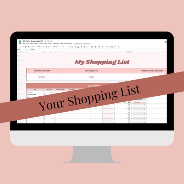 shopping list template